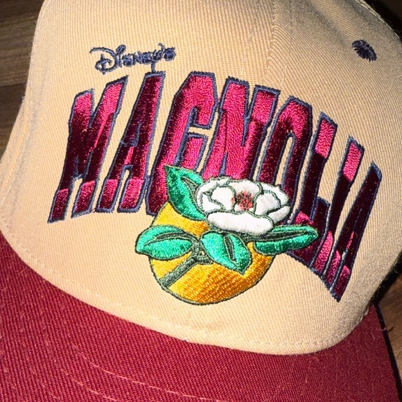 Vintage 1990s Disney Magnolia Snapback Hat Leather Adjustable Strap - Picture 2 of 8